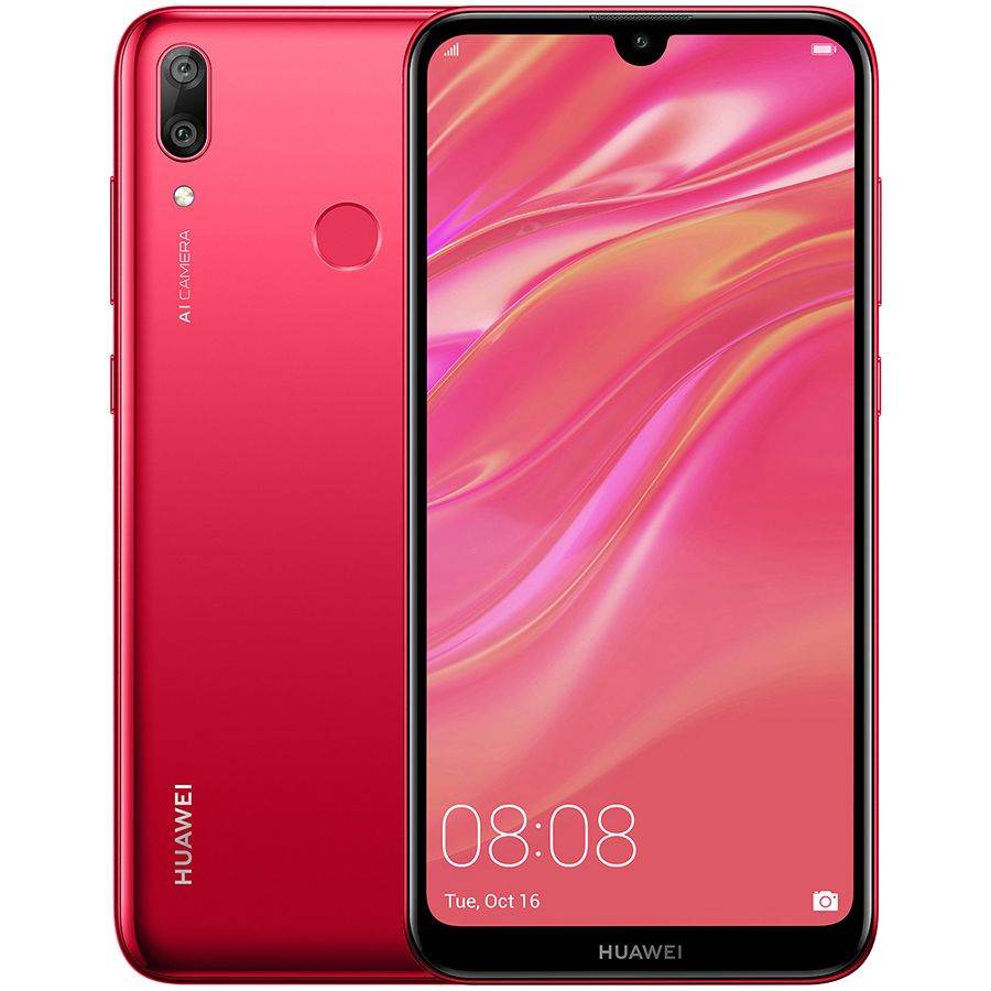 Huawei Y7 2019 32 ГБ Coral Red б/у - Фото 0