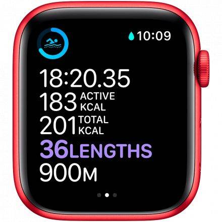 Apple Watch Series 6 GPS, 44мм, Красный, Cпортивный ремешок красного цвета M00M3 б/у - Фото 3