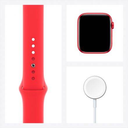 Apple Watch Series 6 GPS, 44мм, Красный, Cпортивный ремешок красного цвета M00M3 б/у - Фото 6