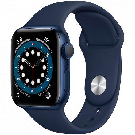 Apple Watch Series 6 GPS, 40мм, Синий, Спортивный ремешок цвета «тёмный ультрамарин»