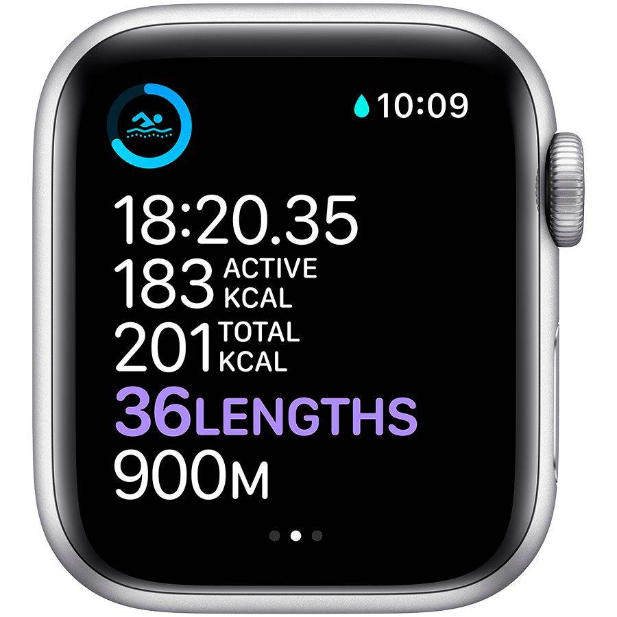 Apple Watch Series 6 GPS, 40мм, Серебристый, Спортивный ремешок белого цвета MG283 б/у - Фото 3