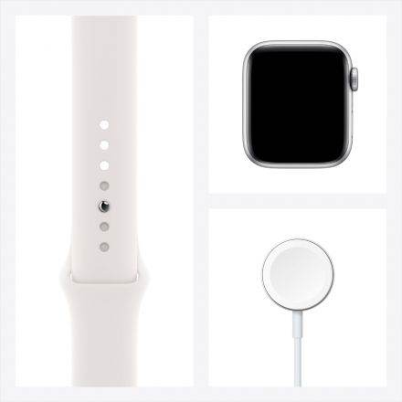 Apple Watch Series 6 GPS, 40мм, Серебристый, Спортивный ремешок белого цвета MG283 б/у - Фото 6