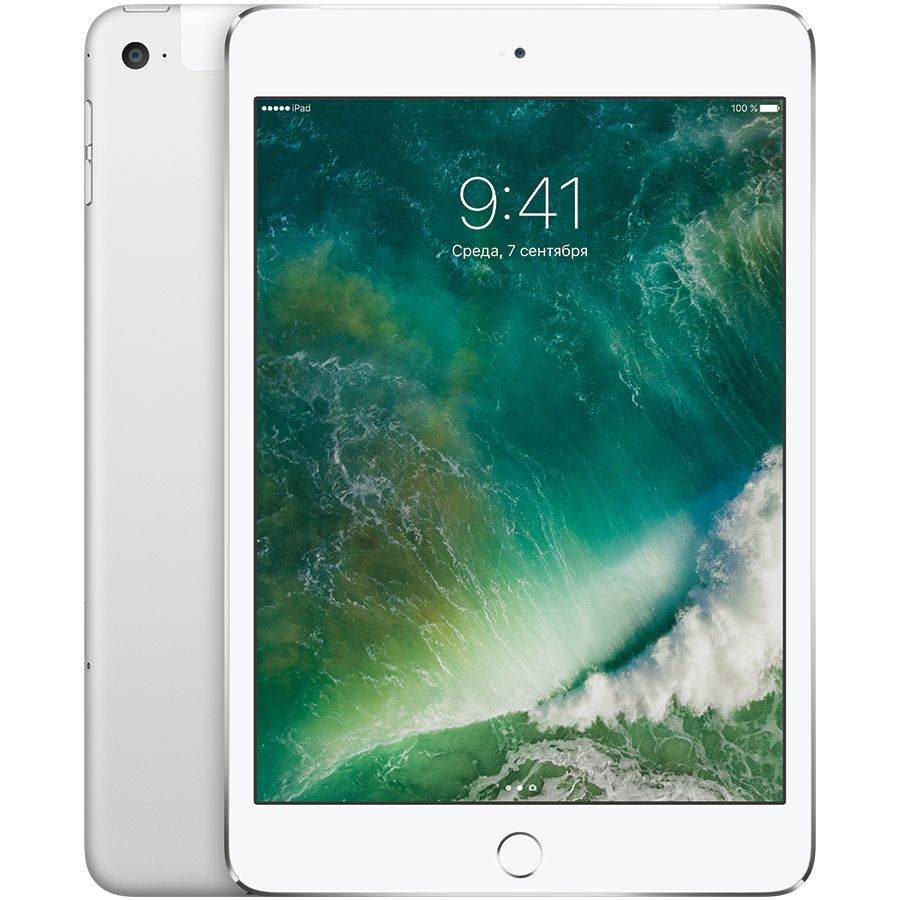 

iPad mini 4, 64 ГБ, Wi-Fi+4G, Серебристый