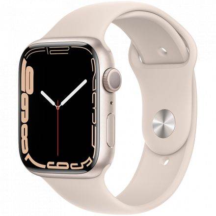 Apple Watch Series 7 GPS, 45мм, Сияющая звезда, Спортивный ремешок цвета «сияющая звезда»