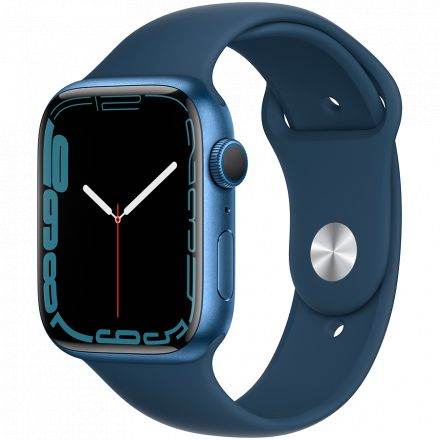 Apple Watch Series 7 GPS, 45мм, Синий, Спортивный ремешок цвета «синий омут» 