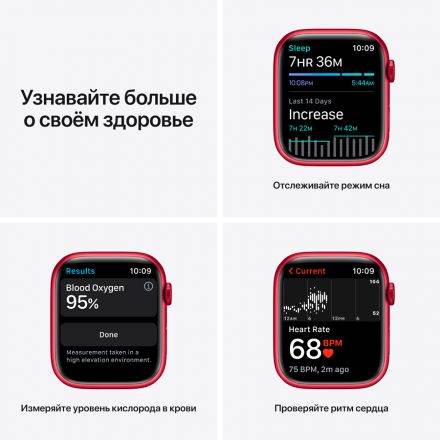 Apple Watch Series 7 GPS, 45мм, (PRODUCT)RED, Спортивный ремешок PRODUCT(RED) MKN93 б/у - Фото 3