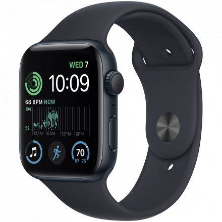Apple Watch SE GPS Gen.2, 44мм, Тёмная ночь, Спортивный ремешок цвета «тёмная ночь» в Днепре