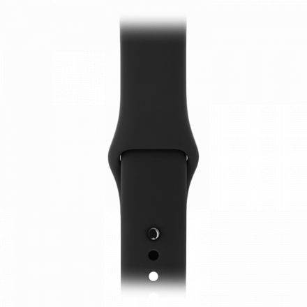 Apple Watch Series 3 GPS, 42мм, Серый космос, Cпортивный ремешок чёрного цвета MTF32 б/у - Фото 1