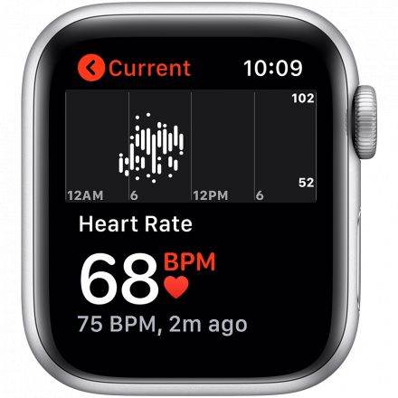 Apple Watch Series 5 GPS, 40мм, Серебристый, Спортивный ремешок белого цвета MWV62 б/у - Фото 4