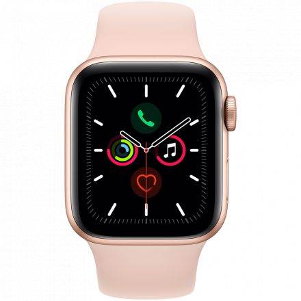 Apple Watch Series 5 GPS, 40мм, Золотой, Cпортивный ремешок цвета «розовый песок» MWV72 б/у - Фото 1