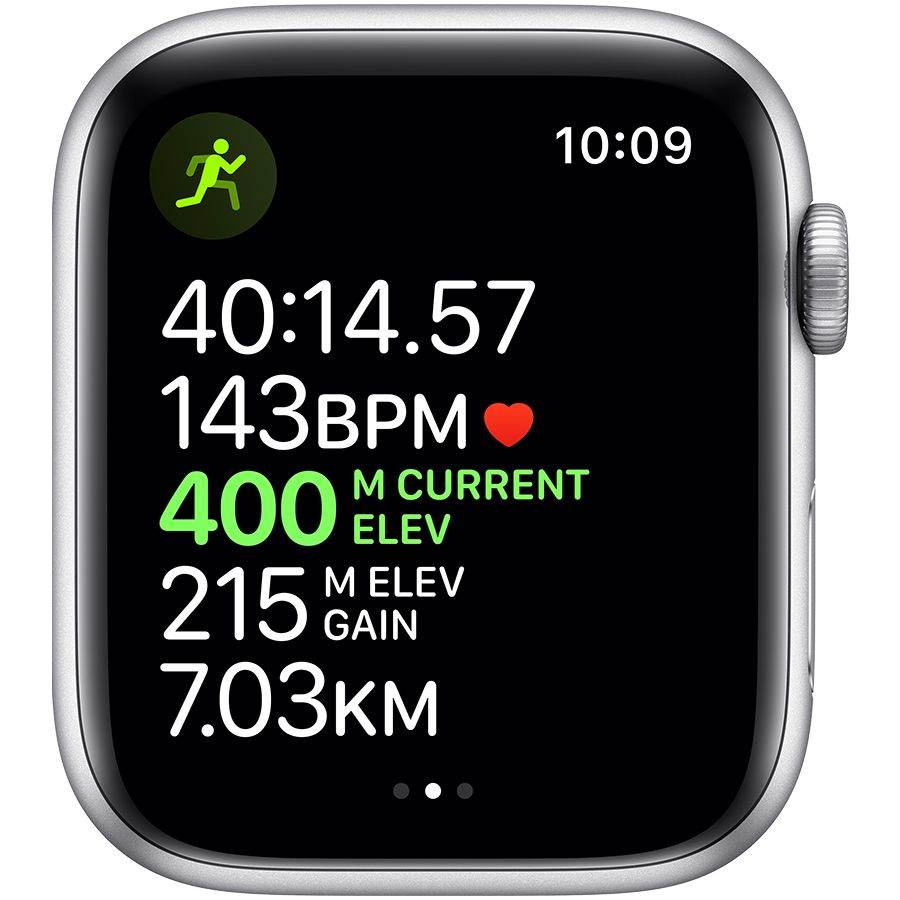 Apple Watch Series 5 GPS, 44мм, Серебристый, Спортивный ремешок белого цвета MWVD2 б/у - Фото 3