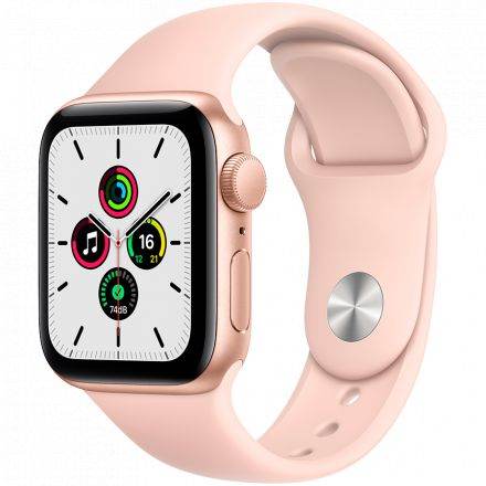Apple Watch SE GPS, 40мм, Золотой, Cпортивный ремешок цвета «розовый песок»