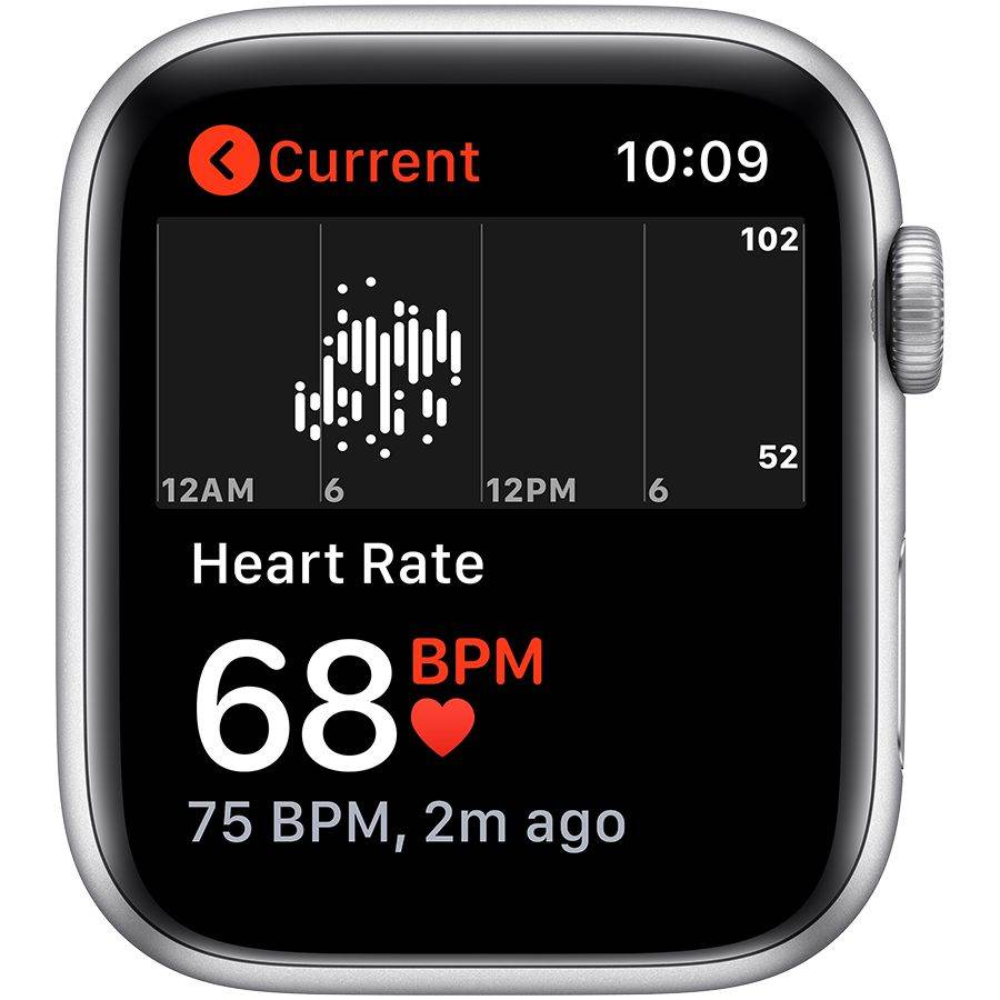 Apple Watch SE GPS, 44мм, Серебристый, Спортивный ремешок белого цвета MYDQ2 б/у - Фото 3