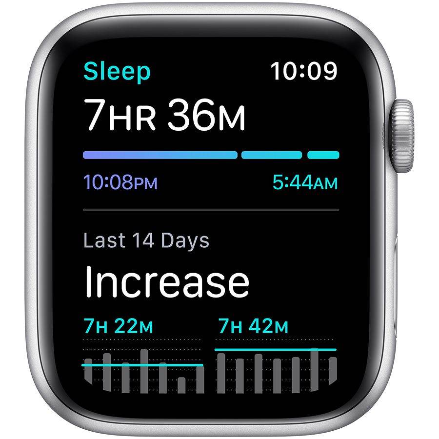 Apple Watch SE GPS, 44мм, Серебристый, Спортивный ремешок белого цвета MYDQ2 б/у - Фото 4