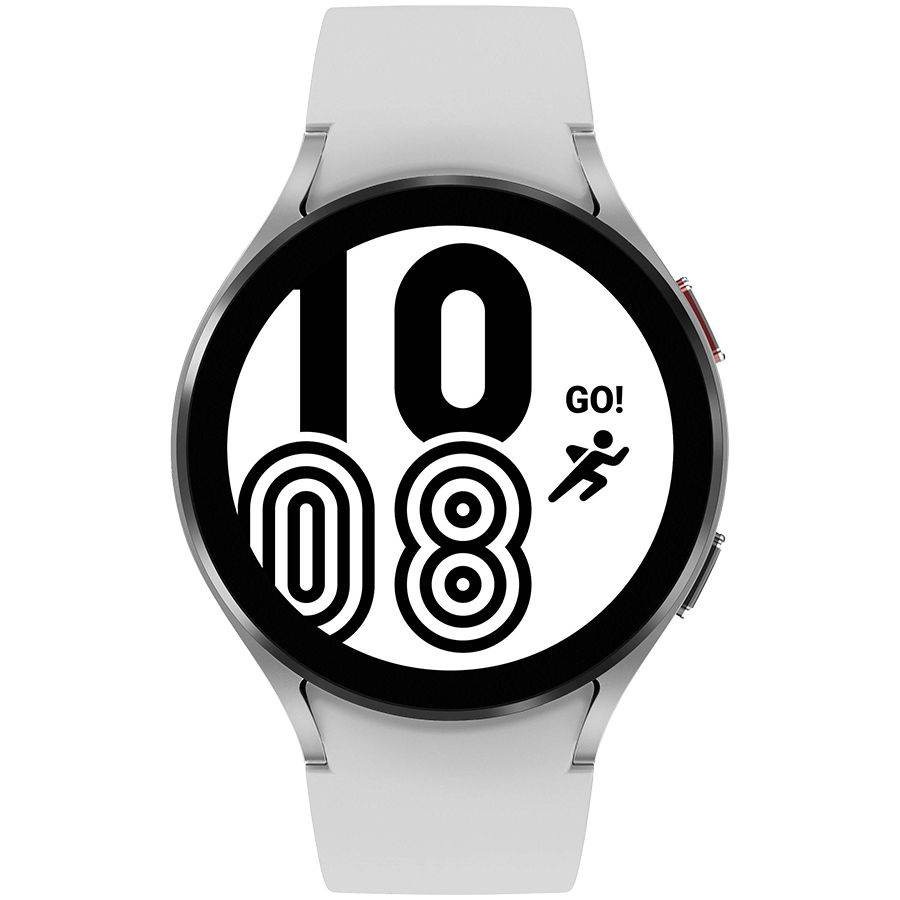 

Samsung Galaxy Watch 4 (1.40", 450x450, 16 ГБ, Wear OS, Bluetooth 5.0) Серебристый